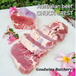 Beef CHUCK CREST Australia brand AMH frozen whole cuts +/- 2 kg/pc (price/kg)